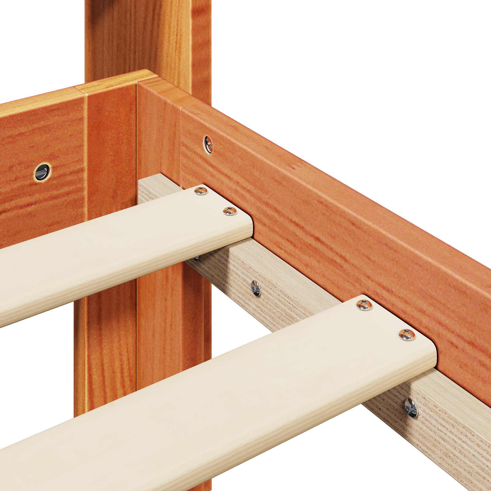 Struttura del letto 2 pcs Marrone cerato Legno di Pino Massello 3422722