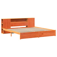 Libreria Struttura Letto Marrone cerato 200 x 200 cm 3422731