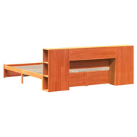 Libreria Struttura Letto Marrone cerato 200 x 200 cm 3422731