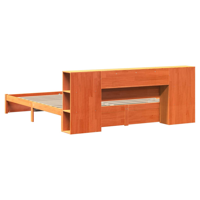 Libreria Struttura Letto Marrone cerato 200 x 200 cm 3422731