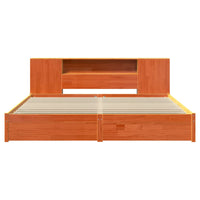 Libreria Struttura Letto Marrone cerato 200 x 200 cm 3422731