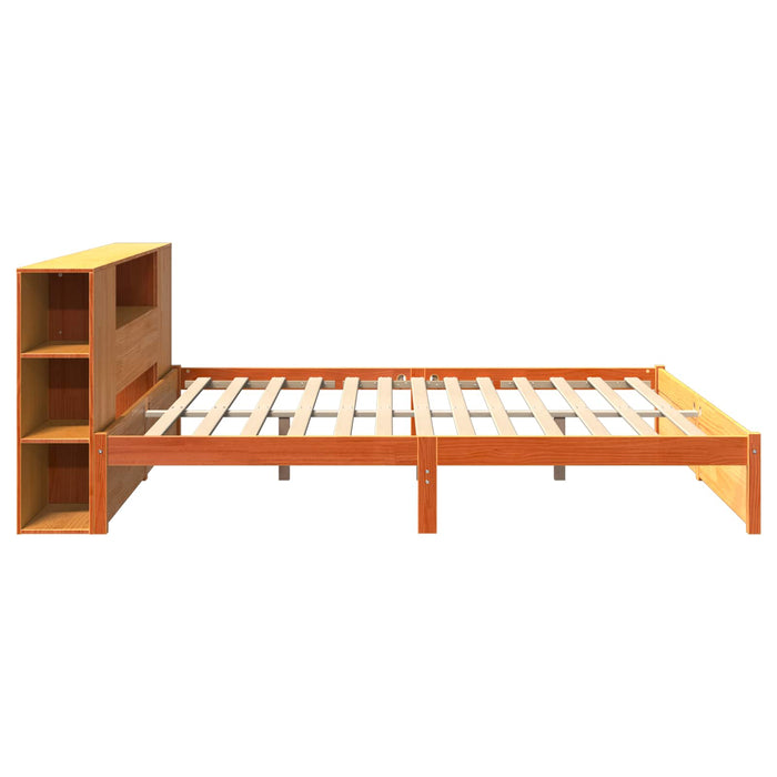 Libreria Struttura Letto Marrone cerato 200 x 200 cm 3422731