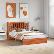 Libreria Struttura Letto 2 pcs Marrone cerato 200 x 160 cm 3422743