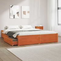 Struttura del letto con cassetto Marrone cerato 140 x 200 cm 3422759
