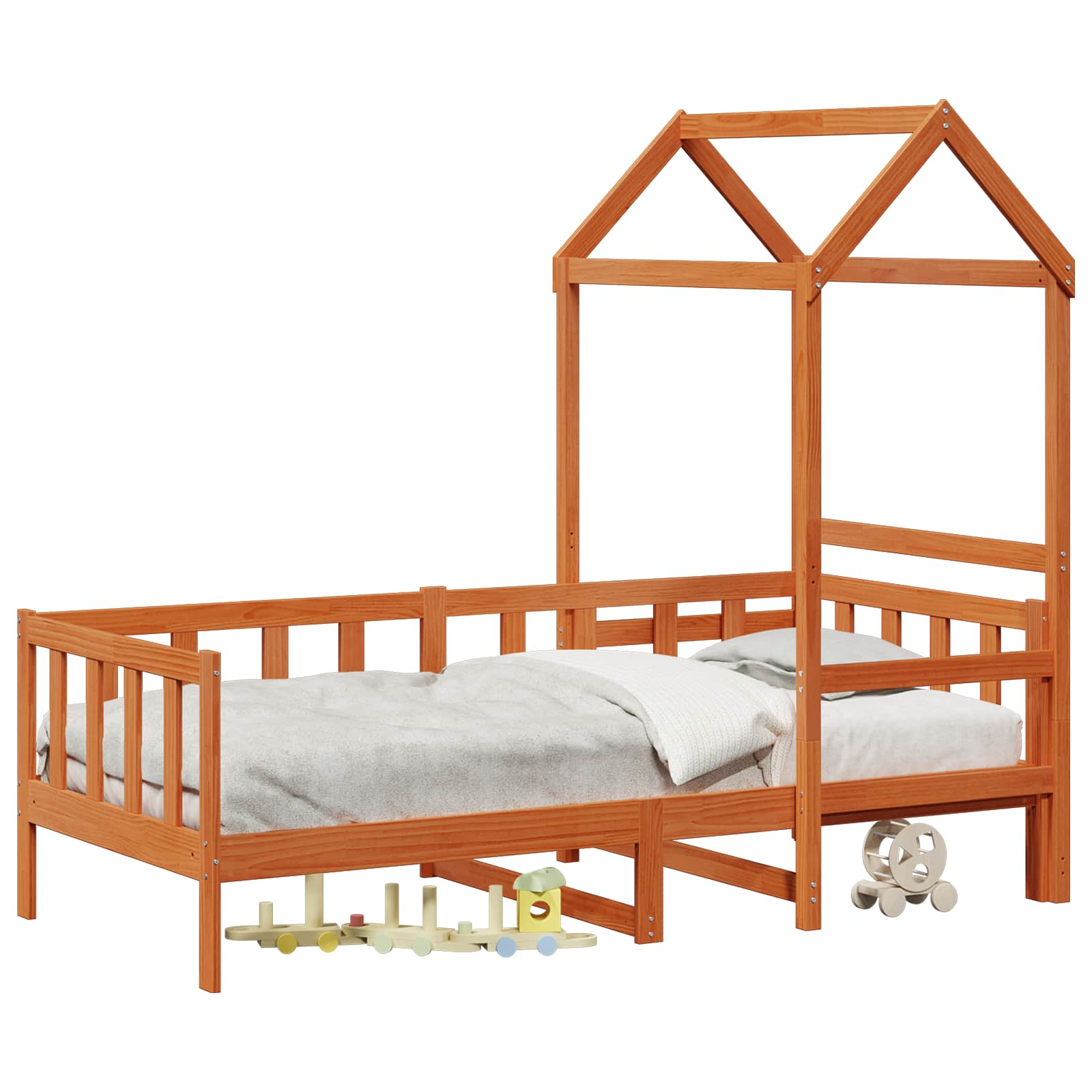 Set di Letto per il Giorno 2 pcs Marrone cerato Pino massello 3422768