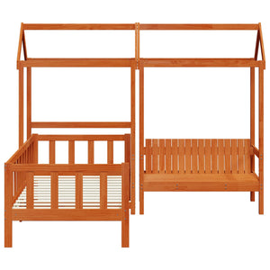 Set di Letto per il Giorno Marrone cerato Pino massello 3422779