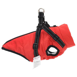 Cappotto per Cani con imbracatura Rosso S Pile e Poliestere 3422502