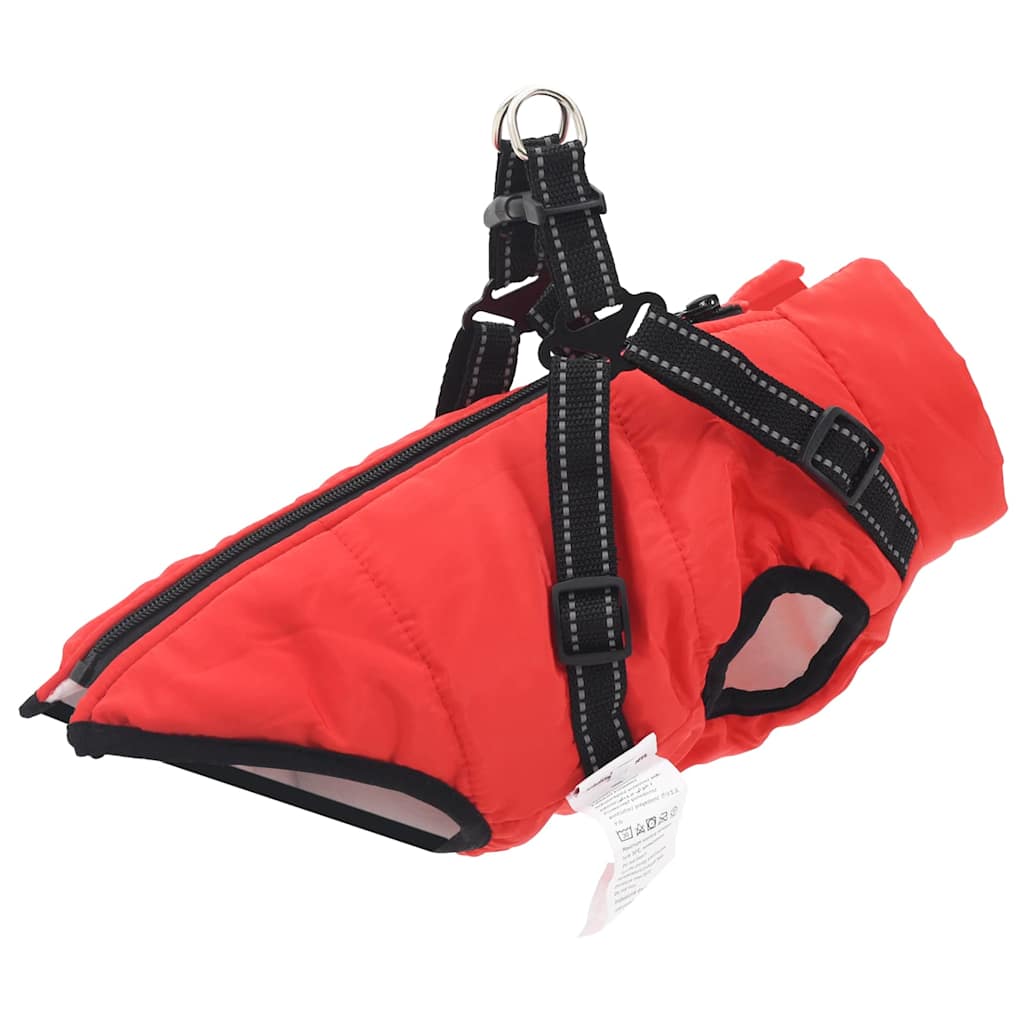 Cappotto per Cani con imbracatura Rosso M Pile e Poliestere 3422503