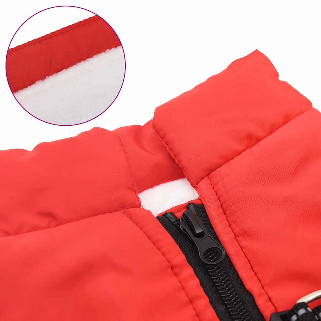 Cappotto per Cani con imbracatura Rosso XL Pile e Poliestere 3422505