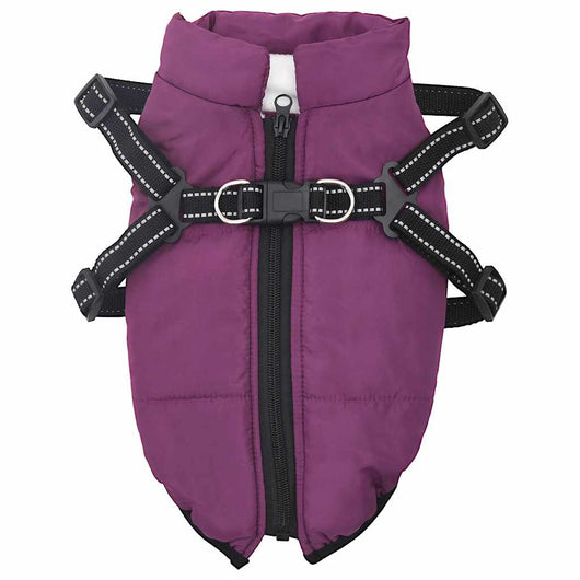 Cappotto per Cani con imbracatura Viola M Pile e Poliestere 3422521