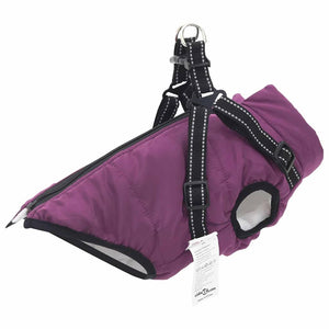 Cappotto per Cani con imbracatura Viola L Pile e Poliestere 3422522