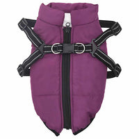 Cappotto per Cani con imbracatura Viola XL Pile e Poliestere 3422523