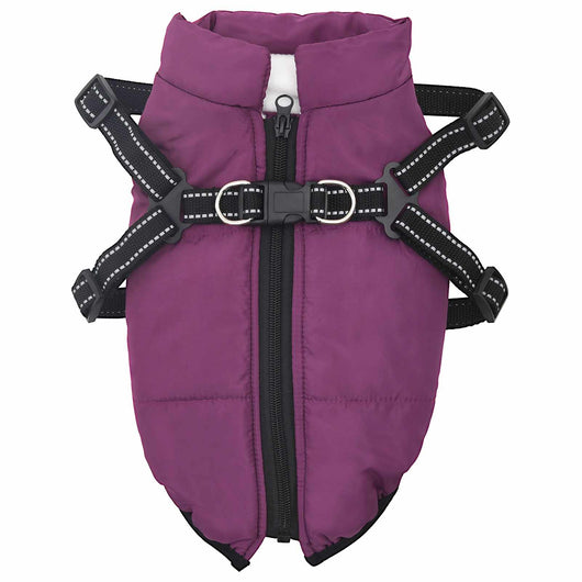 Cappotto per Cani con imbracatura Viola XL Pile e Poliestere 3422523