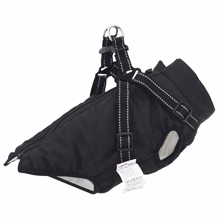 Cappotto per Cani con imbracatura Nero S Pile e Poliestere 3422529