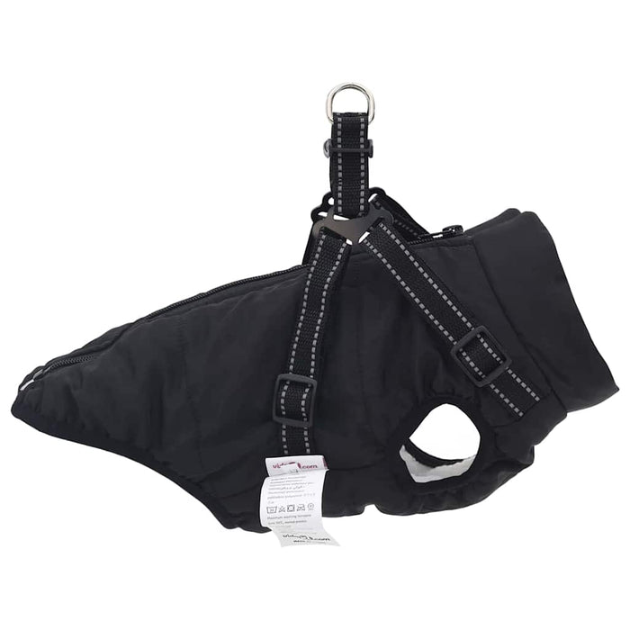 Cappotto per Cani con imbracatura Nero L Pile e Poliestere 3422531