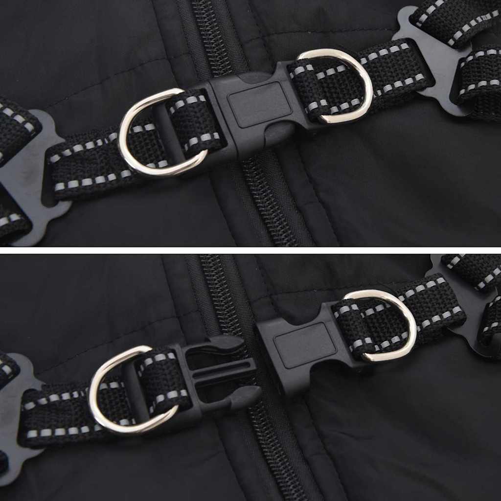 Cappotto per Cani con imbracatura Nero XL Pile e Poliestere 3422532