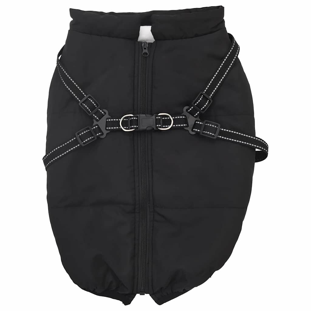 Cappotto per Cani con imbracatura Nero 3XL Pile e Poliestere 3422534