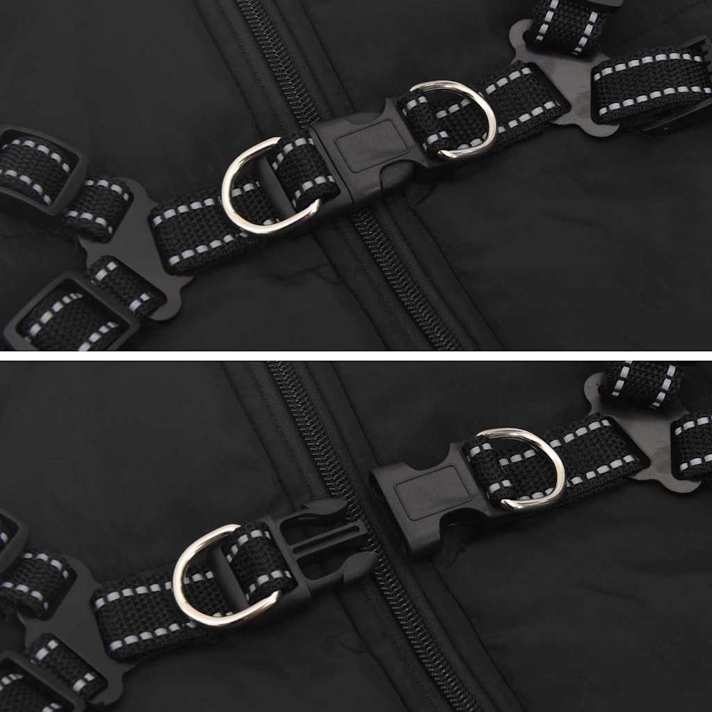 Cappotto per Cani con imbracatura Nero 5XL Pile e Poliestere 3422536