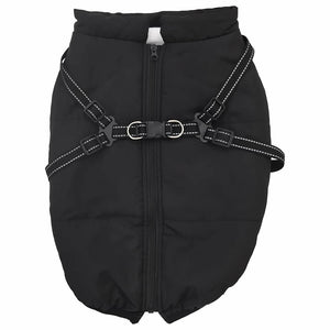 Cappotto per Cani con imbracatura Nero 6XL Pile e Poliestere 3422537