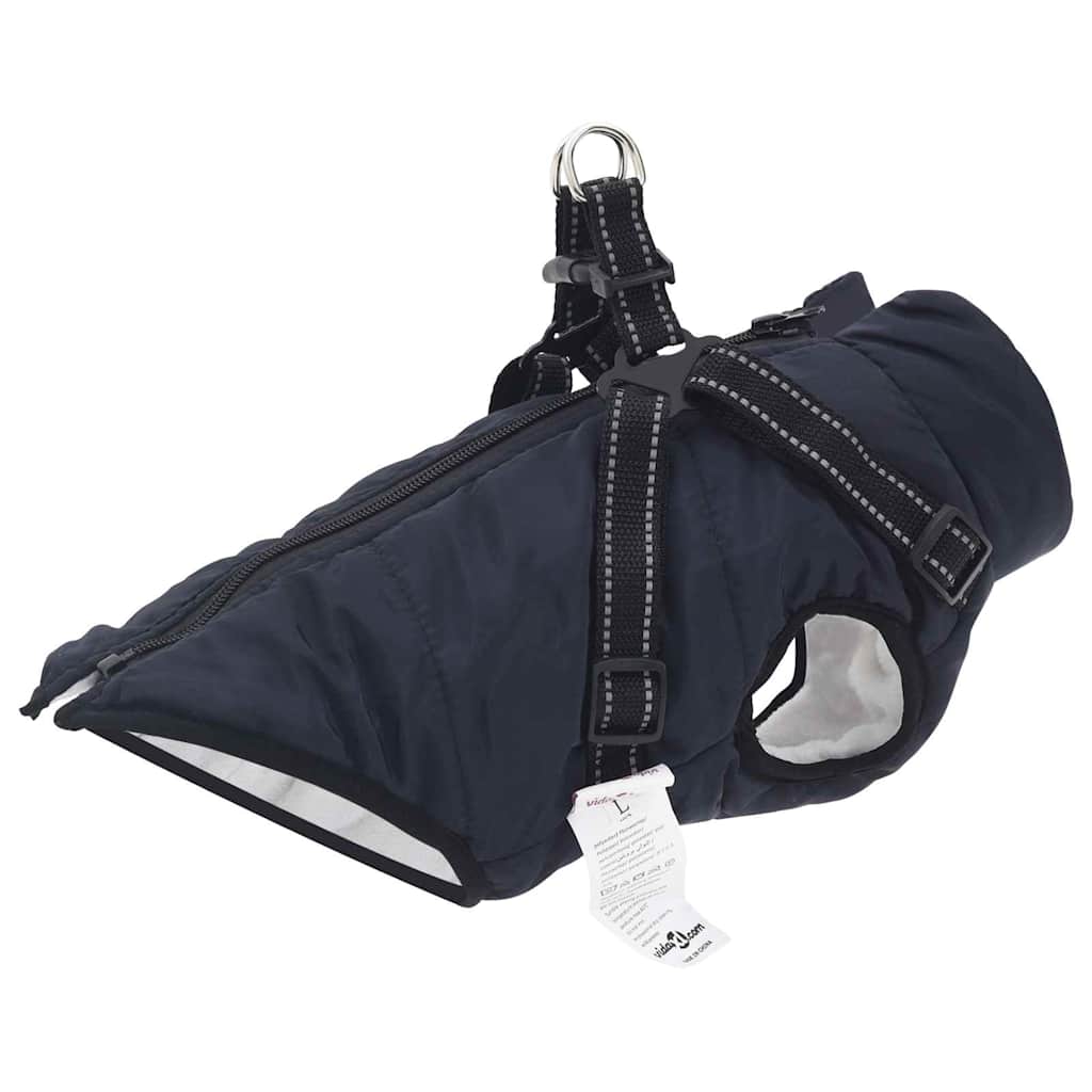 Cappotto per Cani con imbracatura Blu navy M Pile e Poliestere 3422539