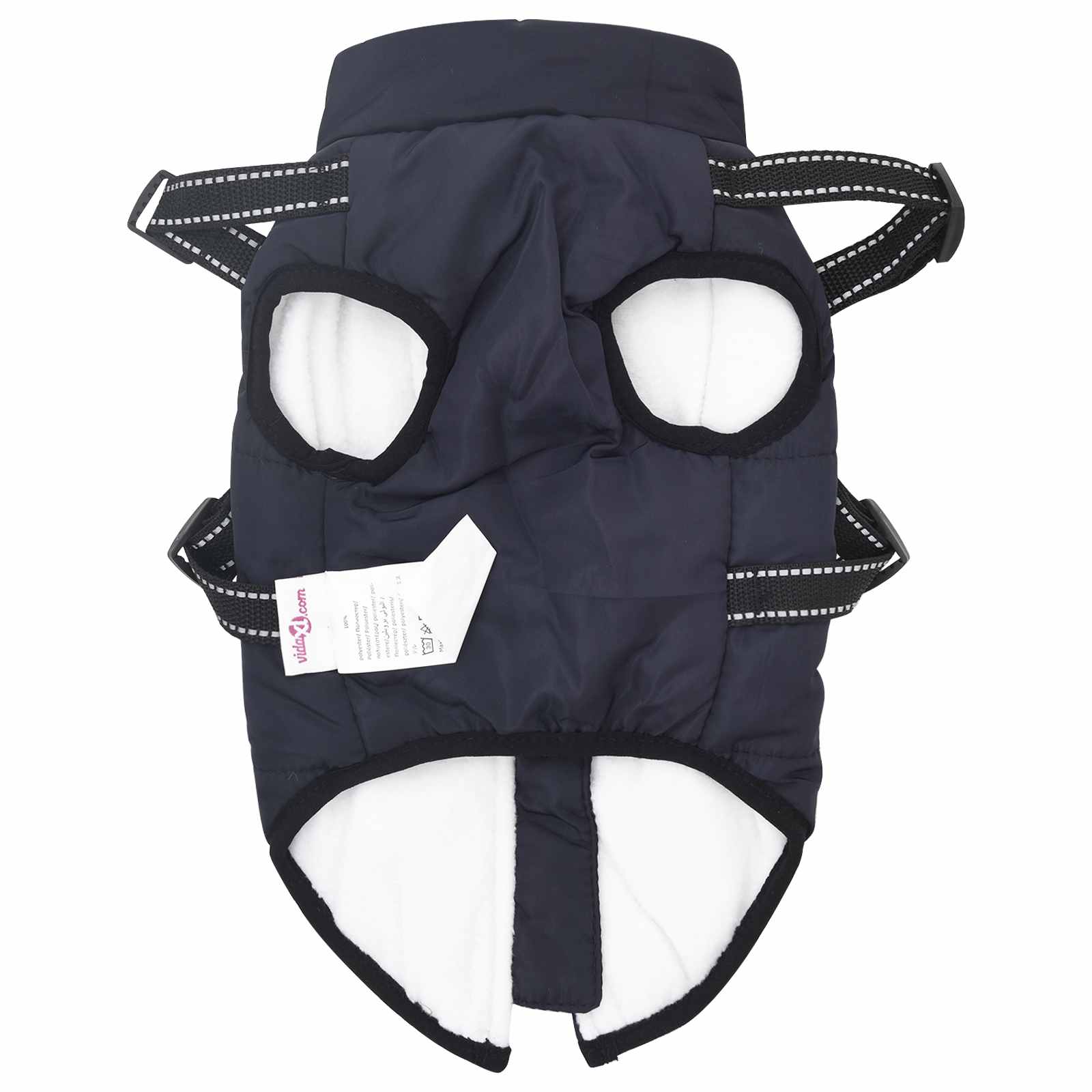 Cappotto per Cani con imbracatura Blu navy M Pile e Poliestere 3422539