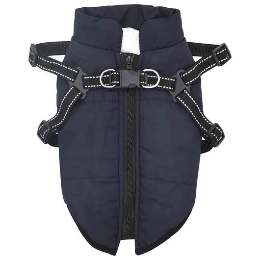 Cappotto per Cani con imbracatura Blu navy M Pile e Poliestere 3422539