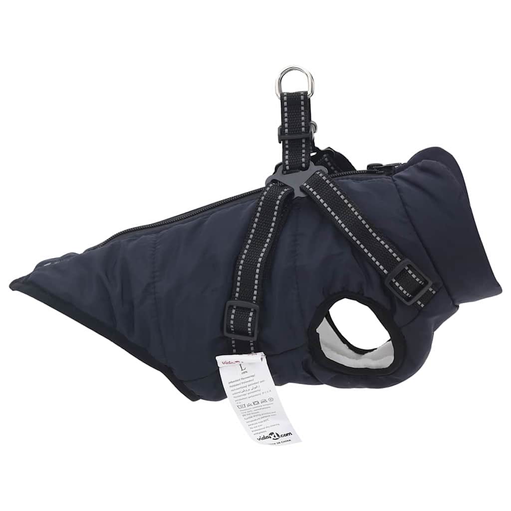Cappotto per Cani con imbracatura Blu navy M Pile e Poliestere 3422539