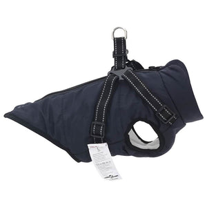 Cappotto per Cani con imbracatura Blu navy L Pile e Poliestere 3422540