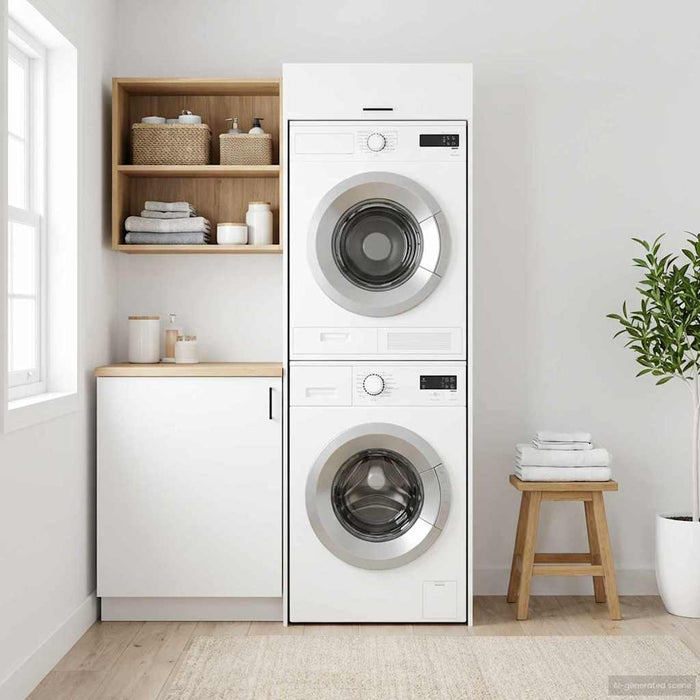 Mobiletto per lavatrice con porta Bianco 67,5 x 68 x 200 cm 3422784