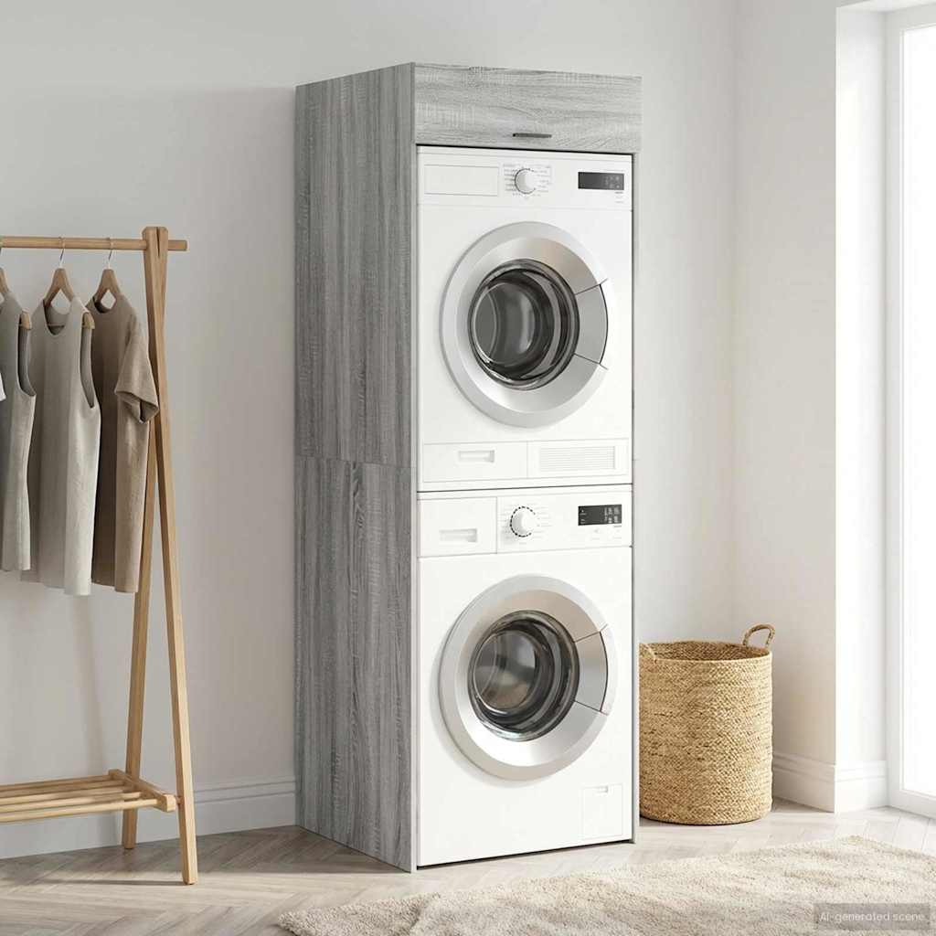 Mobiletto per lavatrice Grigio Sonoma 67,5 x 68 x 200 cm 3422789