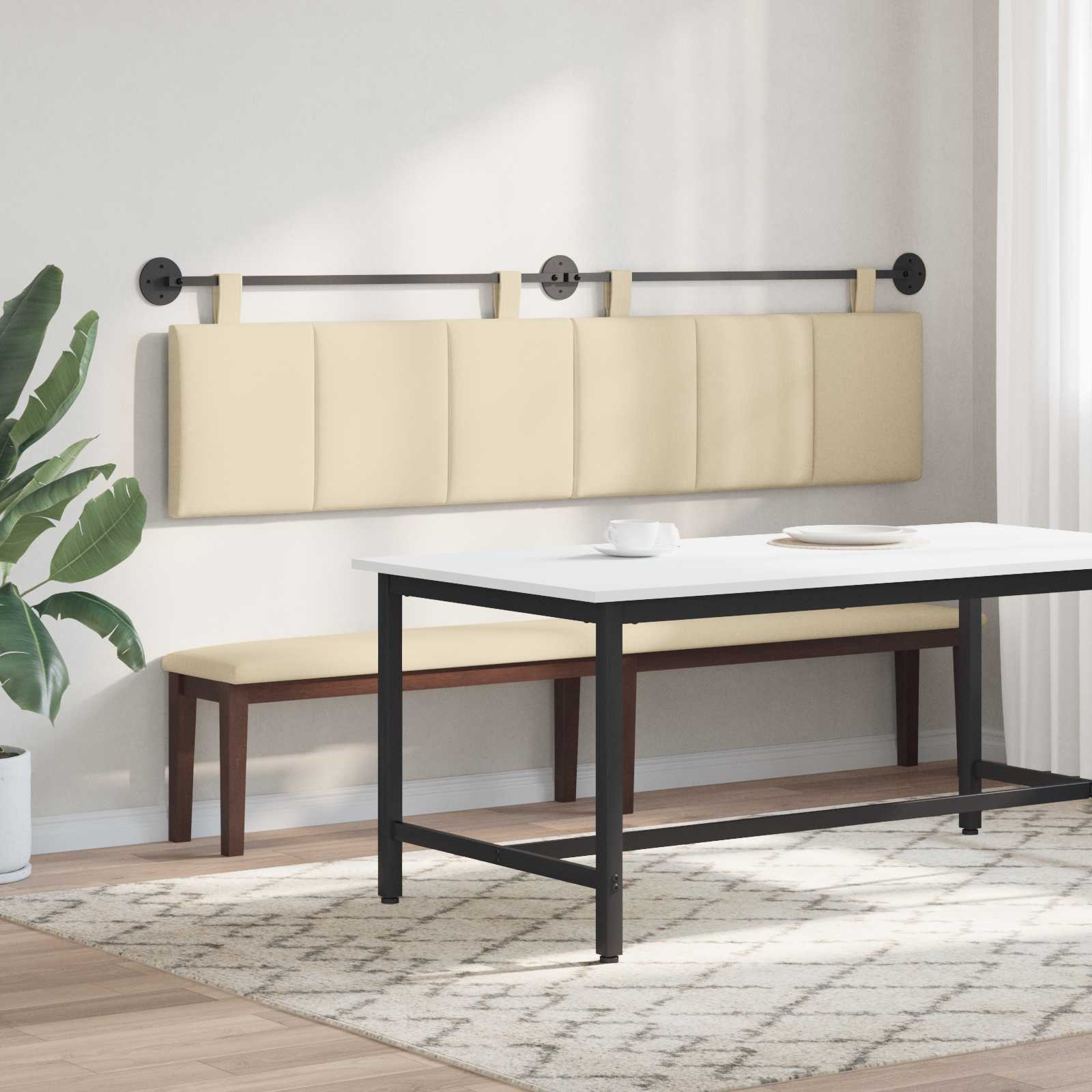 Testata appesa Montaggio a parete Crema 210 x 55 x 5 cm Tessuto 42032334