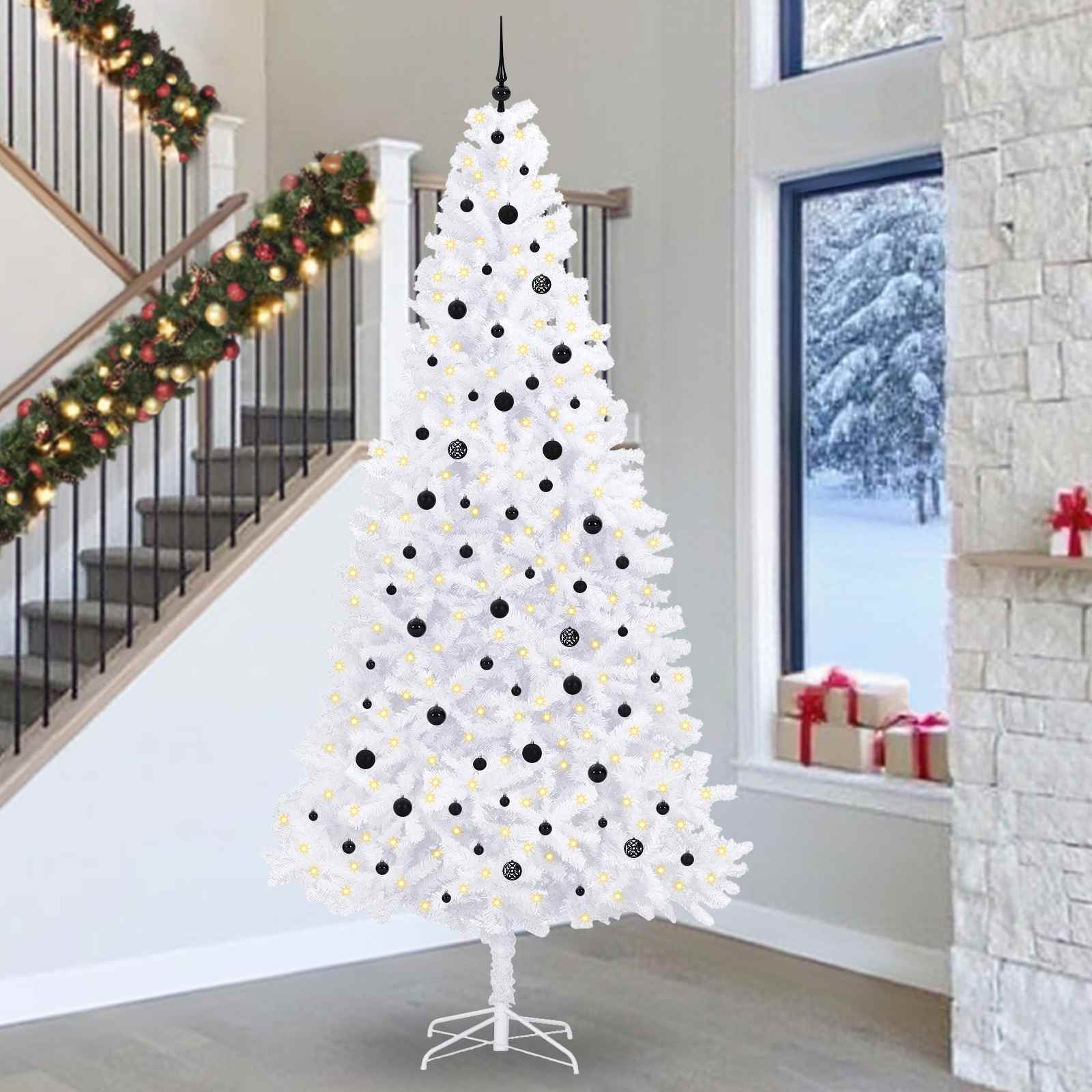 Albero di Natale artificiale Bianco 300 cm PVC e Acciaio 3426559