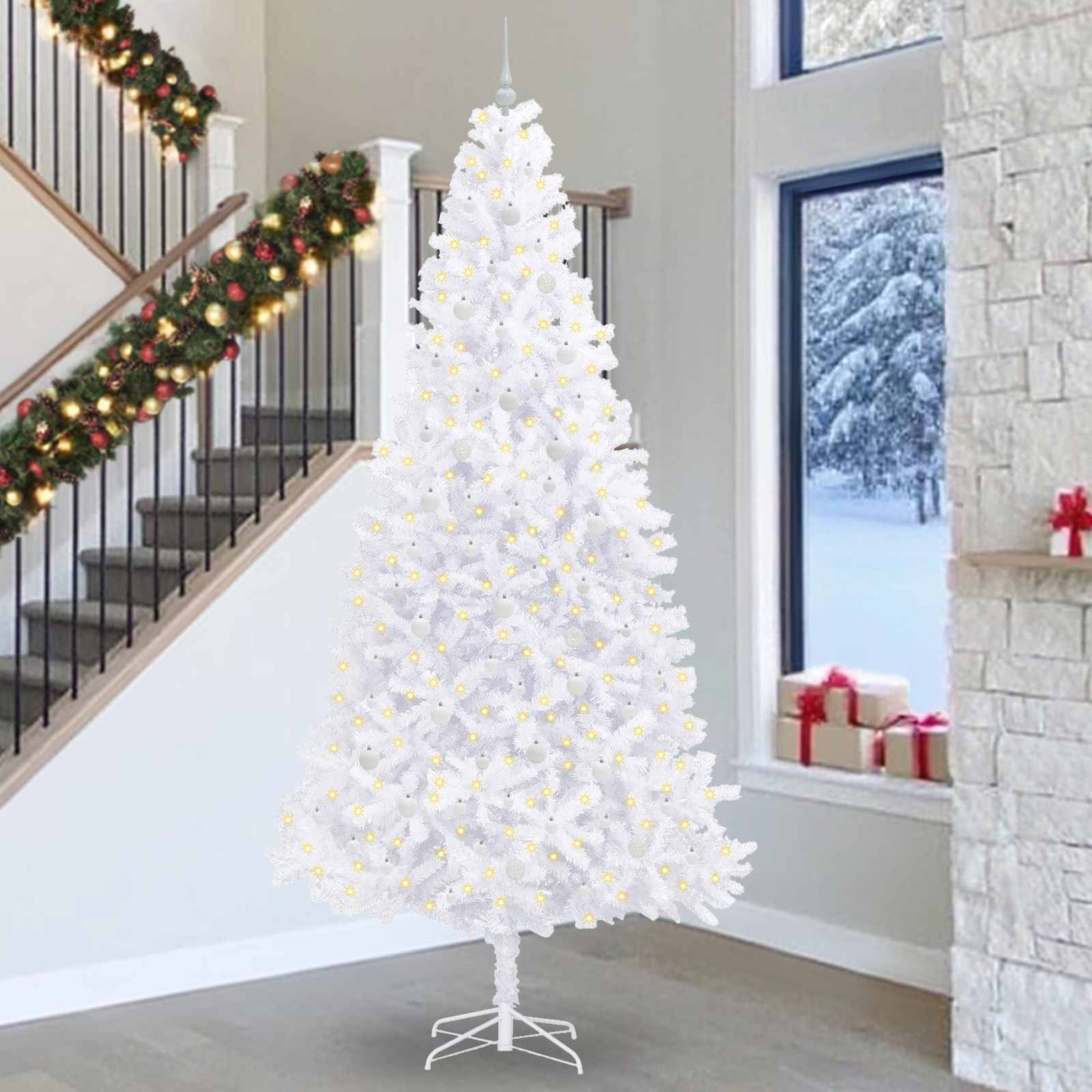 Albero di Natale artificiale Bianco 300 cm PVC e Acciaio 3426561
