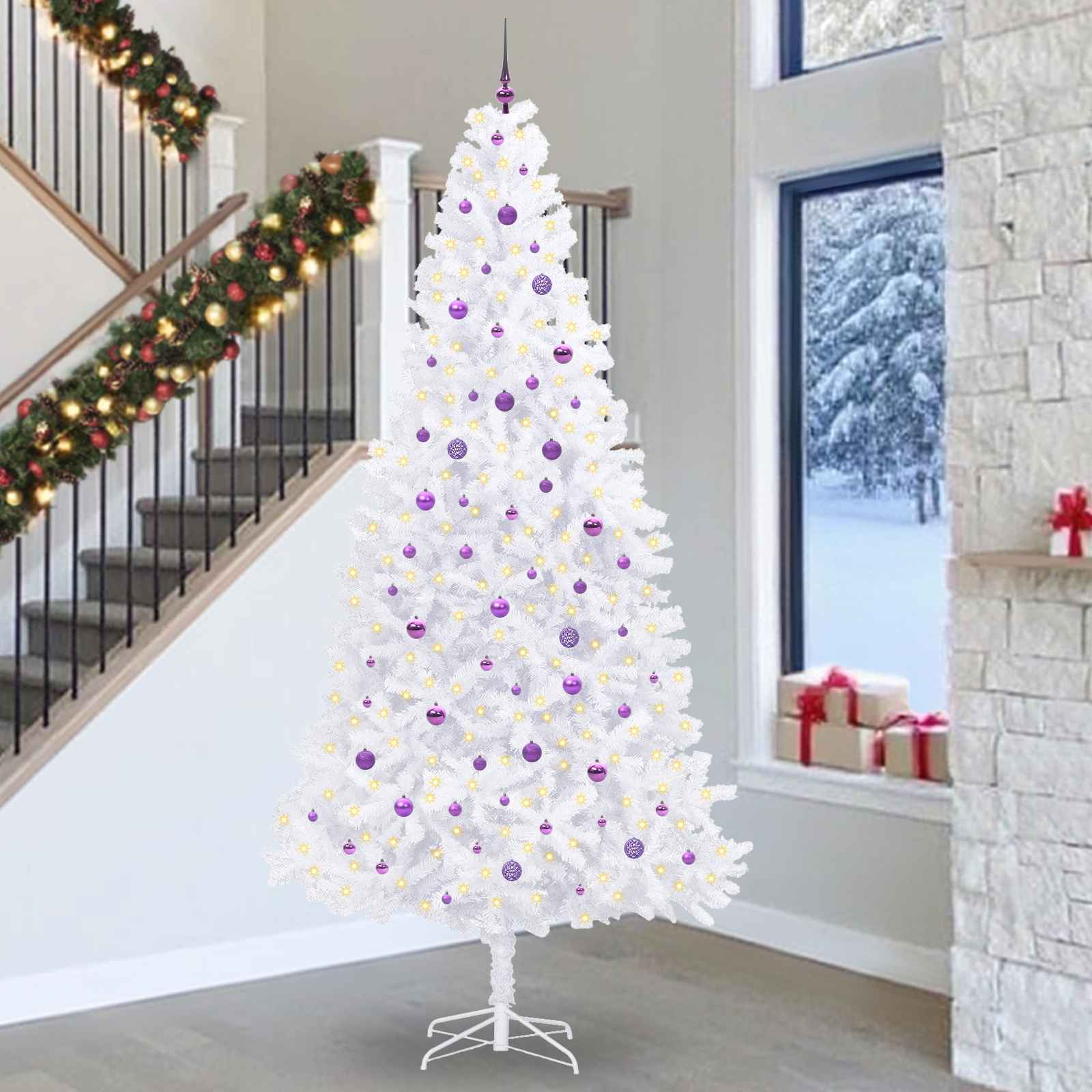 Albero di Natale artificiale Bianco 300 cm PVC e Acciaio 3426564