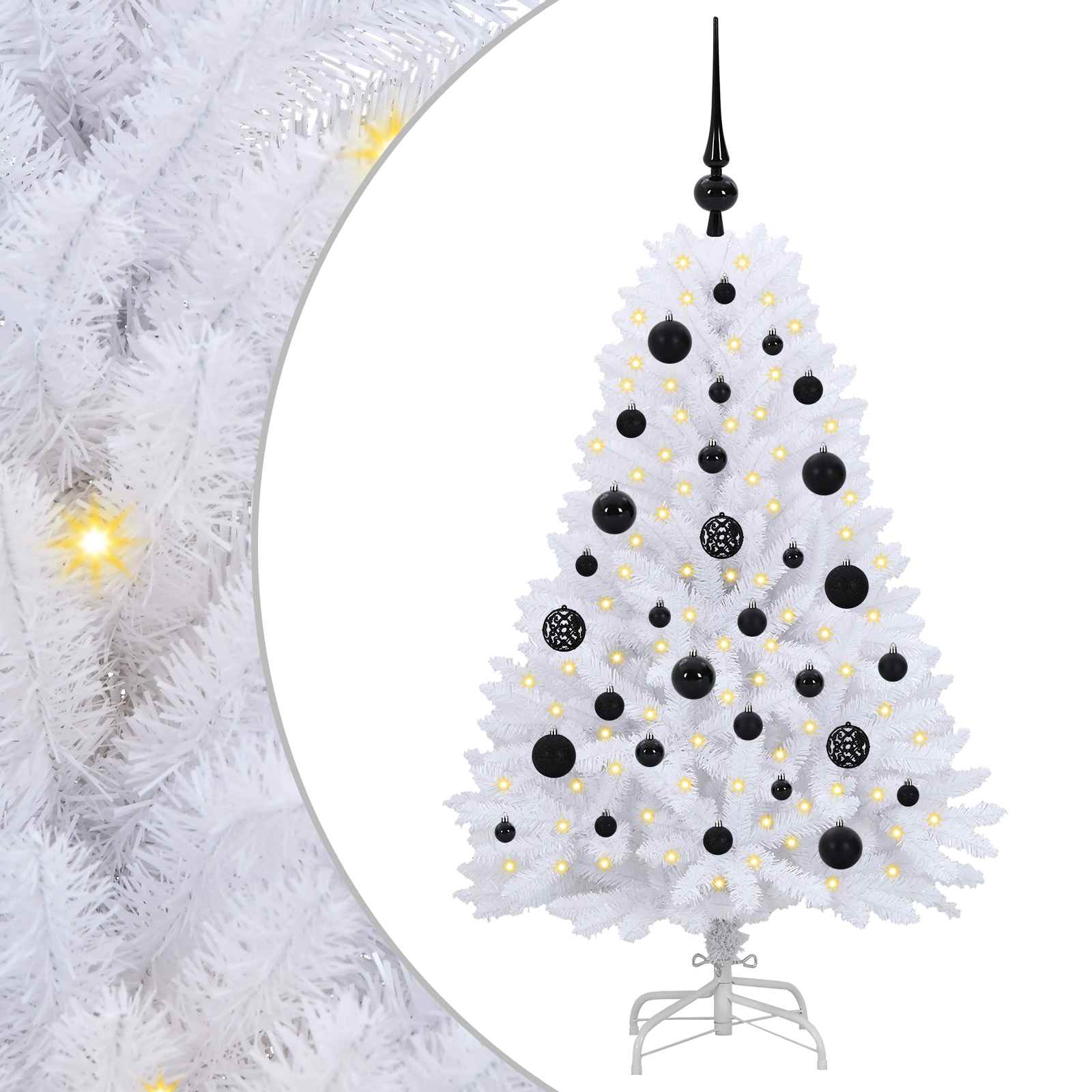 Albero di Natale Artificiale con Rami Pieghevoli Bianco 120 cm 3426577