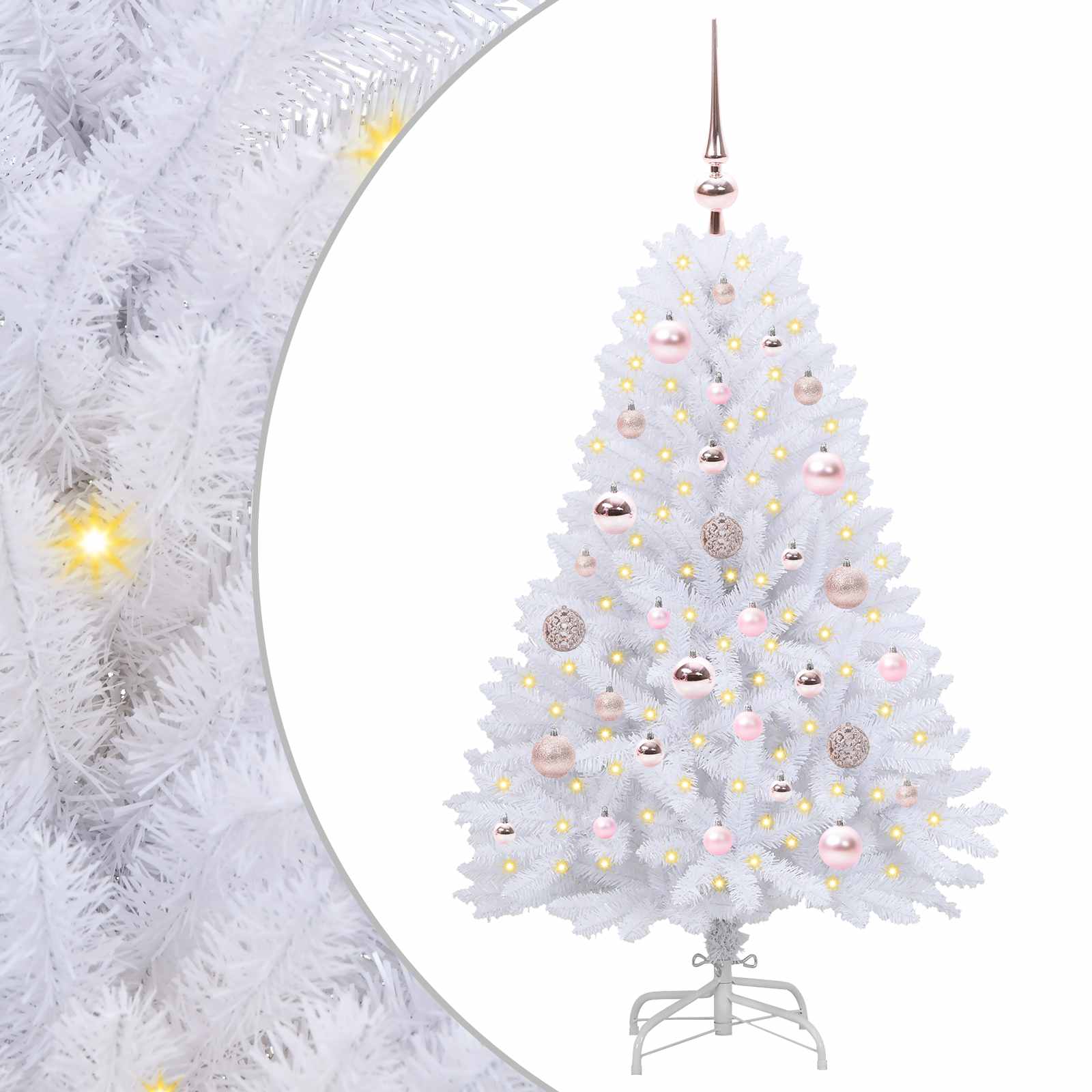 Albero di Natale Artificiale con Rami Pieghevoli Bianco 120 cm 3426578