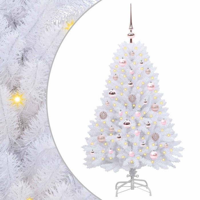 Albero di Natale Artificiale con Rami Pieghevoli Bianco 120 cm 3426578
