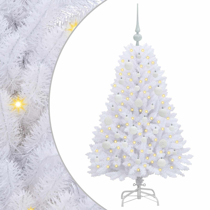 Albero di Natale Artificiale con Rami Pieghevoli Bianco 120 cm 3426579