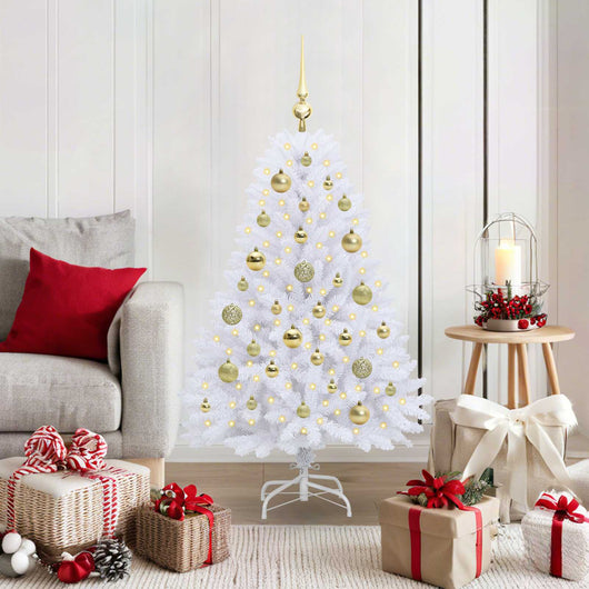 Albero di Natale Artificiale con Rami Pieghevoli Bianco 120 cm 3426580