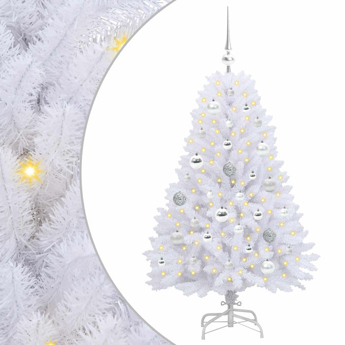Albero di Natale Artificiale con Rami Pieghevoli Bianco 120 cm 3426581