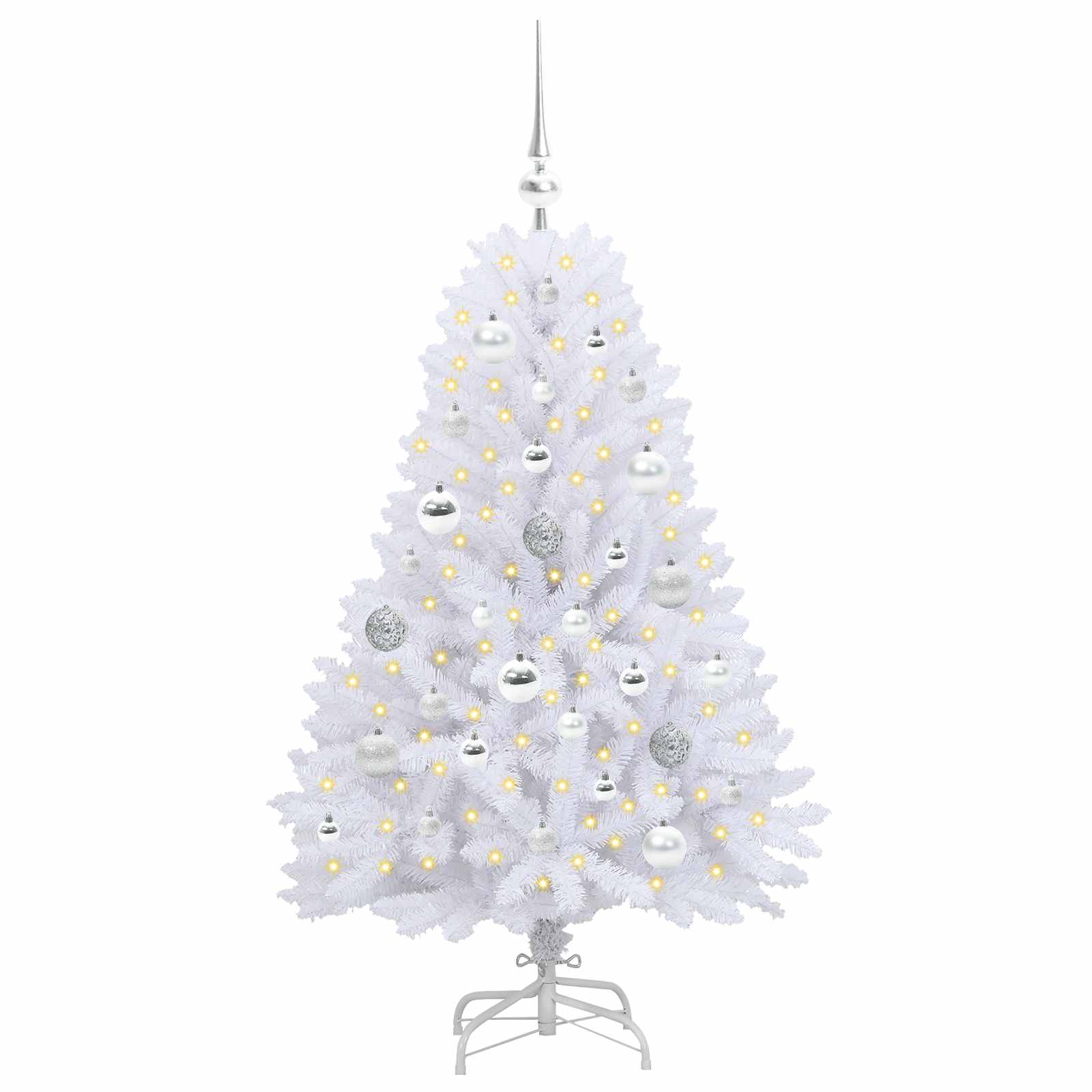 Albero di Natale Artificiale con Rami Pieghevoli Bianco 120 cm 3426581