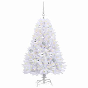 Albero di Natale Artificiale con Rami Pieghevoli Bianco 120 cm 3426581