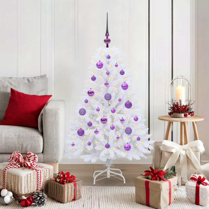 Albero di Natale Artificiale con Rami Pieghevoli Bianco 120 cm 3426582
