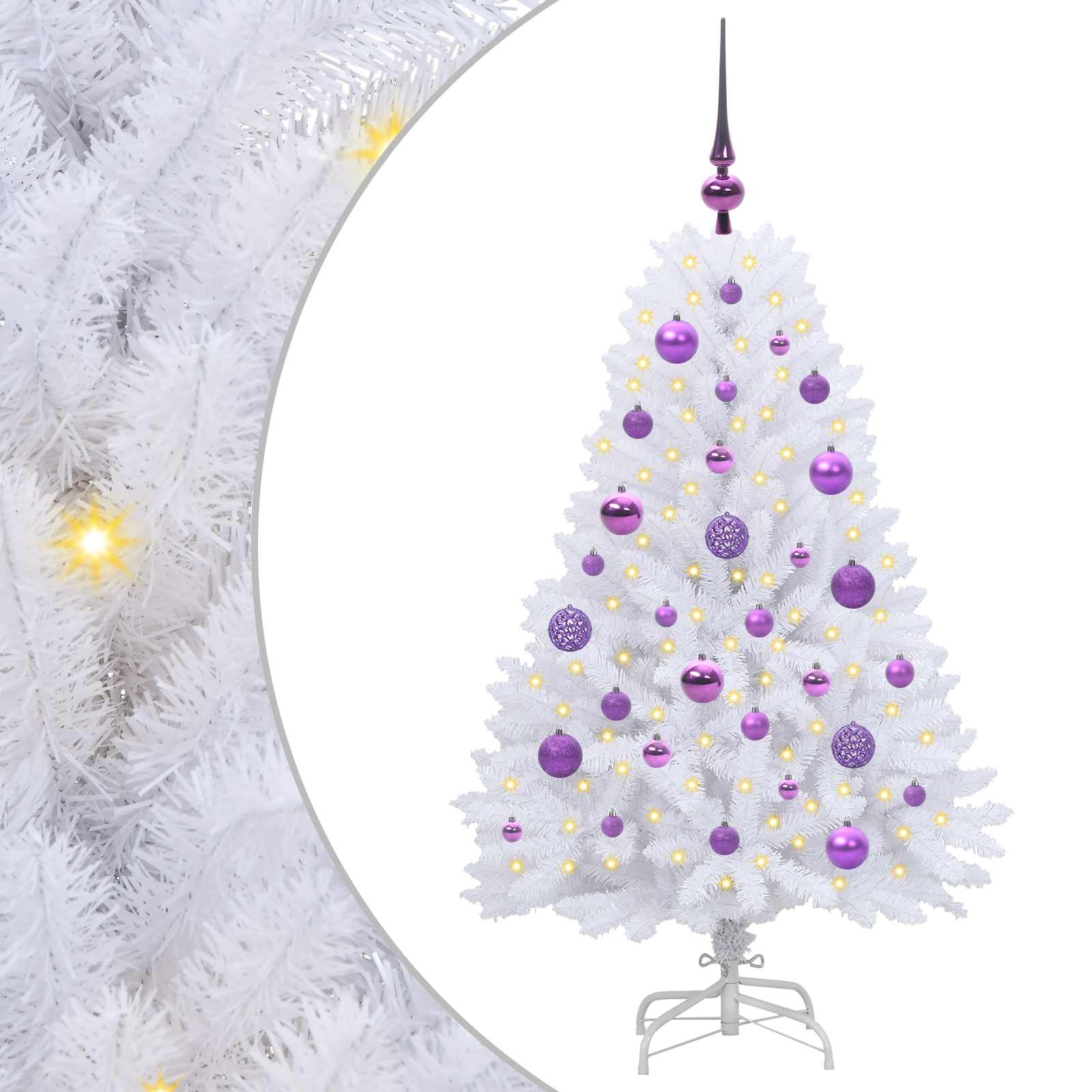 Albero di Natale Artificiale con Rami Pieghevoli Bianco 120 cm 3426582