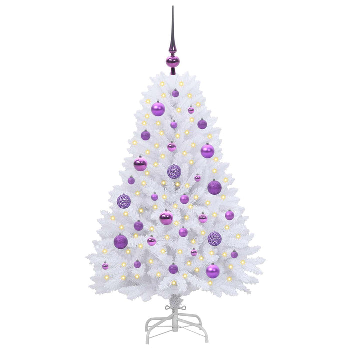 Albero di Natale Artificiale con Rami Pieghevoli Bianco 120 cm 3426582
