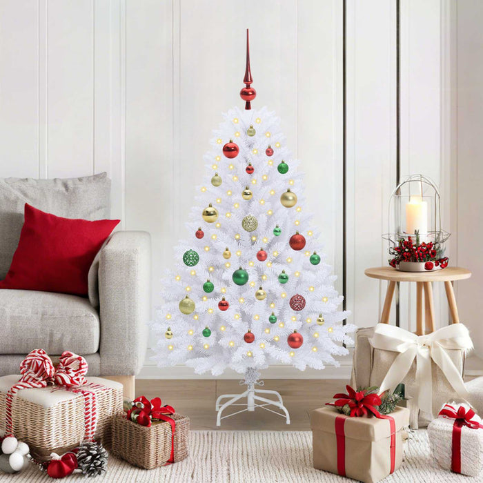 Albero di Natale Artificiale con Rami Pieghevoli Bianco 120 cm 3426584