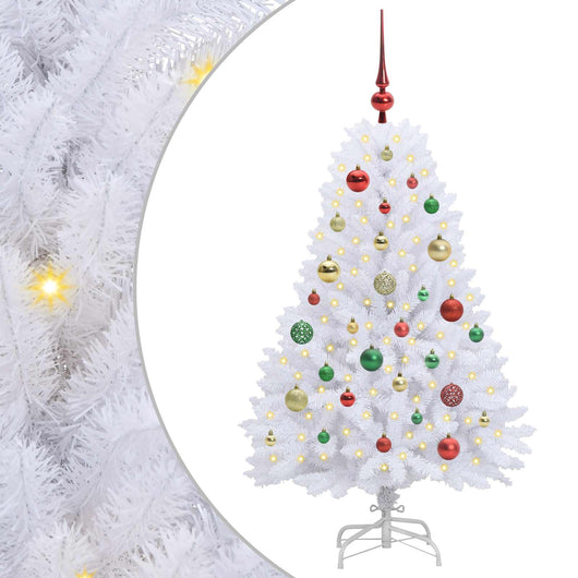Albero di Natale Artificiale con Rami Pieghevoli Bianco 120 cm 3426584