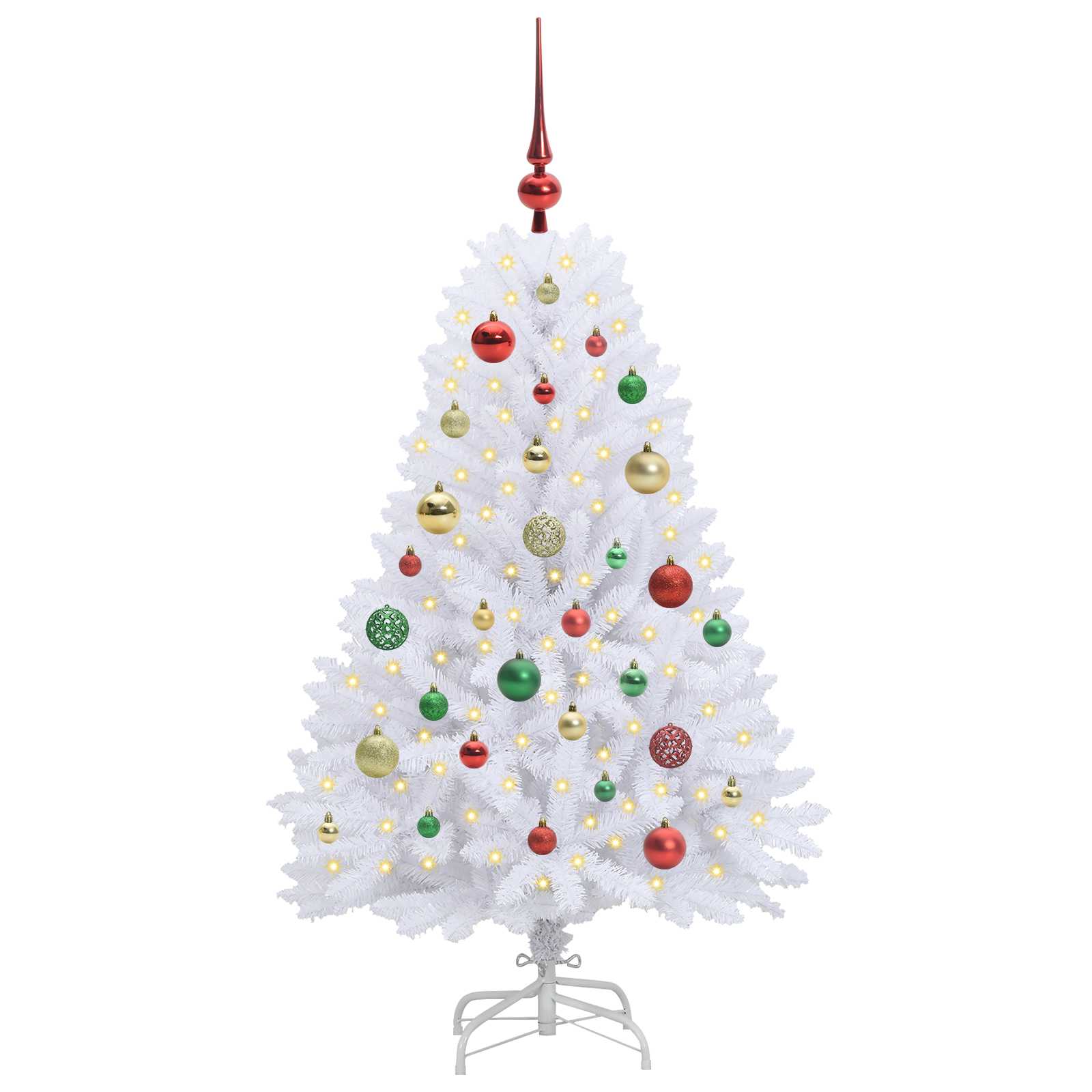 Albero di Natale Artificiale con Rami Pieghevoli Bianco 120 cm 3426584