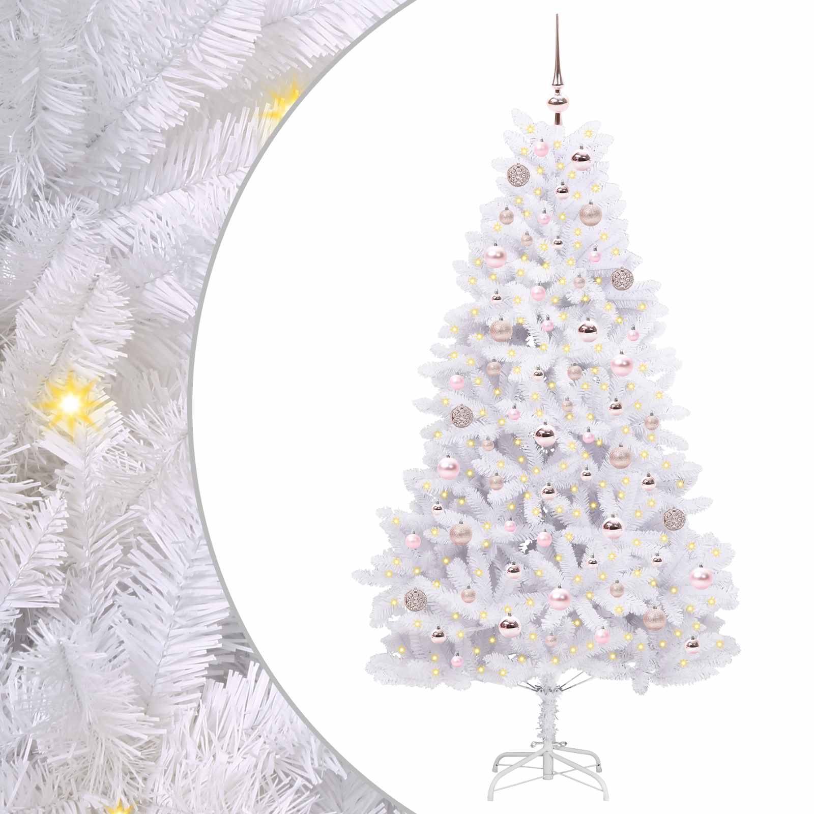 Albero di Natale Artificiale con Rami Pieghevoli Bianco 180 cm 3426596