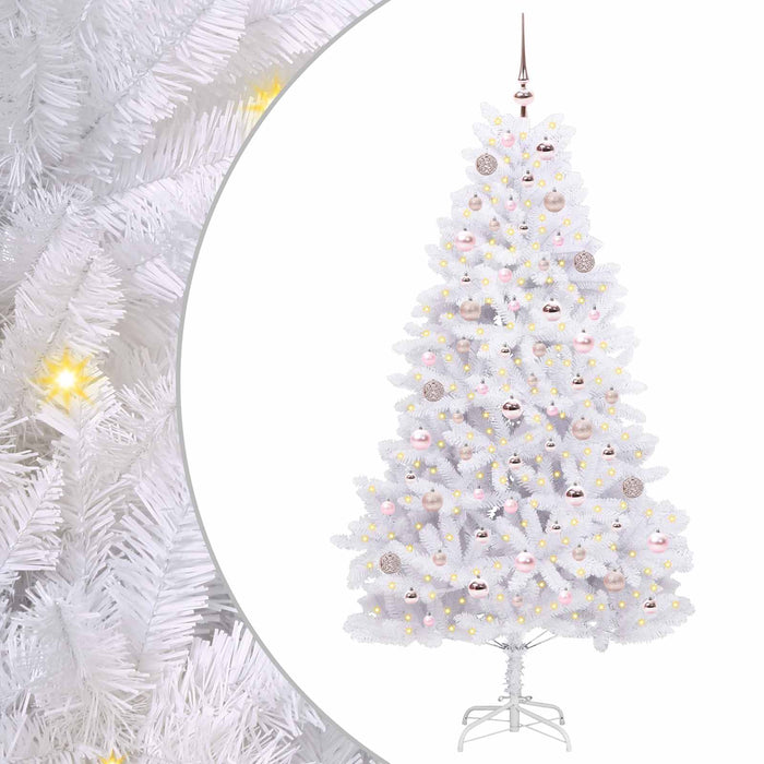 Albero di Natale Artificiale con Rami Pieghevoli Bianco 180 cm 3426596